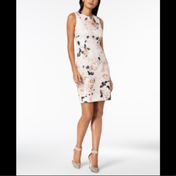 Calvin Klein Dresses & Skirts - CALVIN KLEIN NEW NWT SLEEVELESS FLORAL BLUSH DRESS SIZE 12